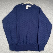 Vintage Deadstock Robert Bruce Sweater Mens Large Blue NWT Grandpa Indie 90s USA