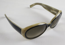 Vtg. Jones New York J904 Sunglasses Black Cream Horn Frame NOS Jackie O Style