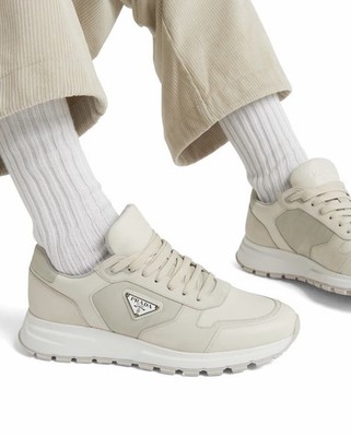 Prada Prax 01 Nubuck Re-Nylon Sneakers Chalk White Men s US 11 EU 44 New