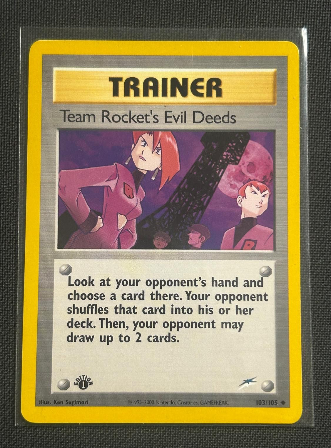Pokemon Card - Team Rocket's Evil Deeds Neo Destiny 103/105 1st Edition