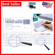 10 PCS Easy to Read Check Registers for Personal Finances - Low Vision Friendly