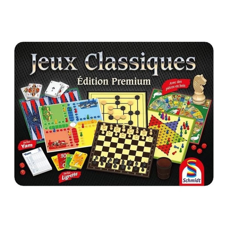 Coffret jeux classiques Schmidt Spiele édition plateau en bois