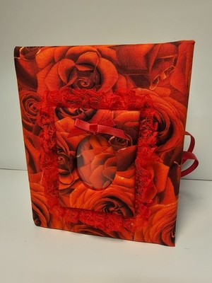 Beautiful Red Red Rose Photo Album -Holds 100 4x6 Photos - Handmade