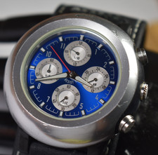 Orologio Nike Cronografo WA0032 Oregon Blu Uomo Pelle BATTERIA NUOVA!