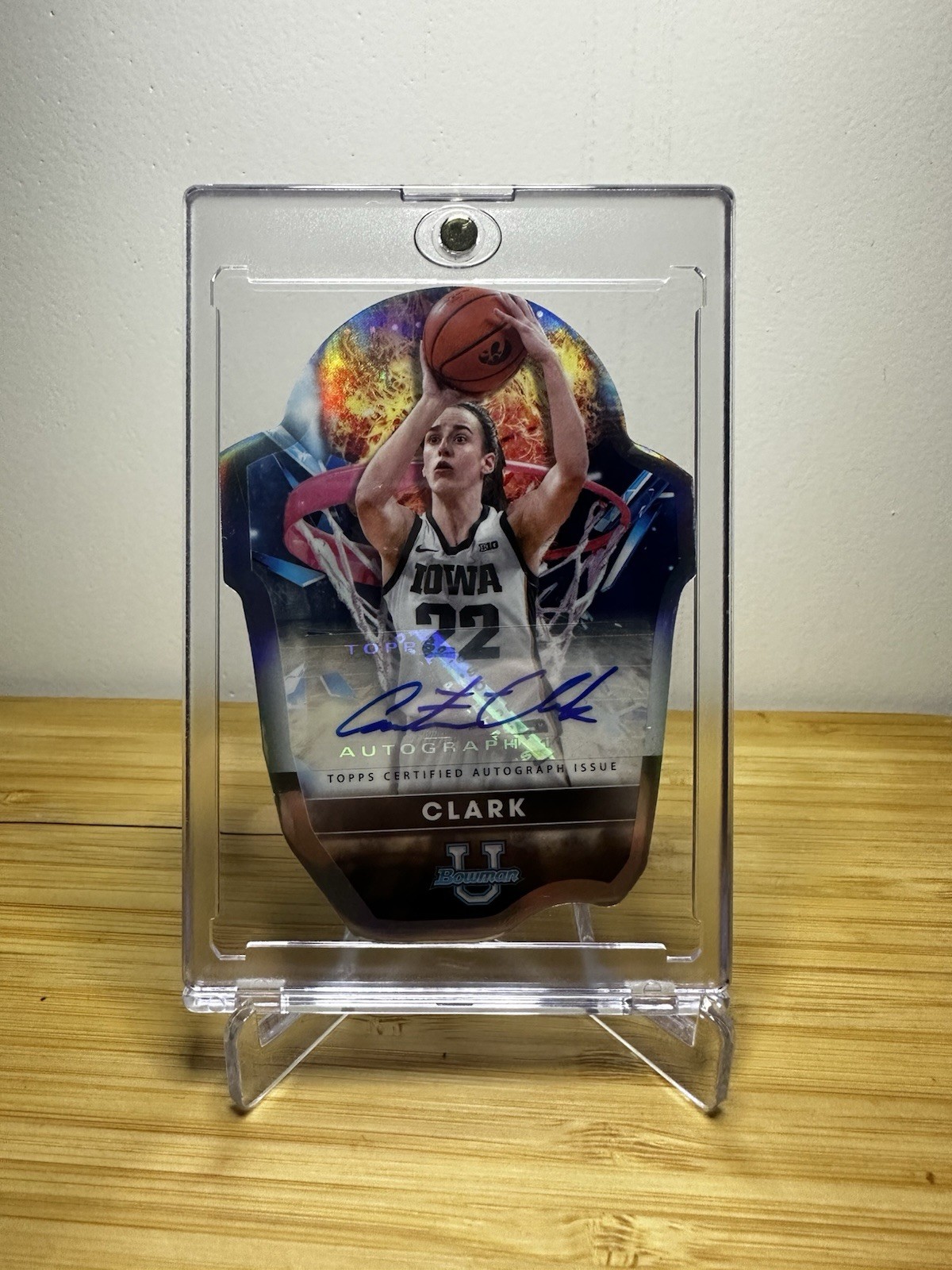 2022-23 Topps Bowman University Best Buckets Caitlin Clark BB-18 Lava Auto #/99