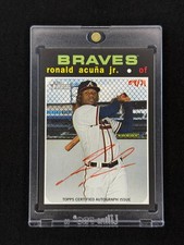 Ronald Acuna Jr. 2020 Topps Heritage Real One Red Ink Auto /71 Braves