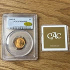 1945-D Lincoln Wheat Cent PCGS MS65 RD Gold CAC Sticker