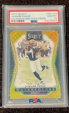 2023 Select Jamarr Chase WaterColors GOLD Prizm /10 Bengals WR Case Hit PSA 10