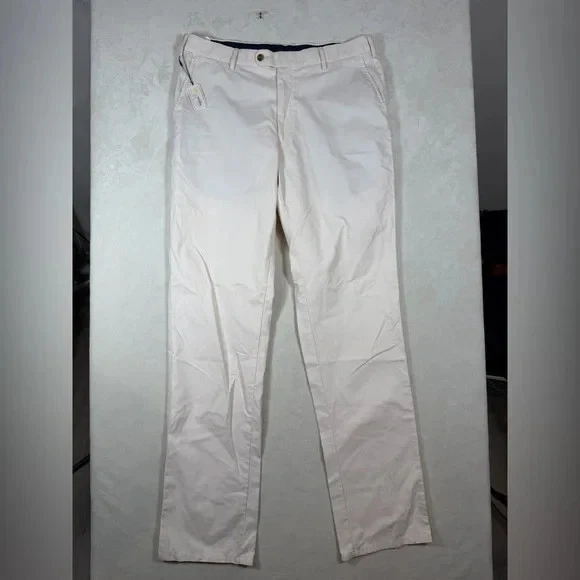 NWT Peter Millar Size 36W Lightweight Cotton Men's Light Khaki Chinos Golf Work