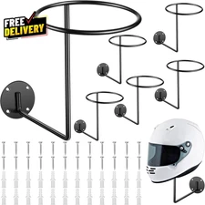 6 Pack Helmet Holder Stand Display Rack Metal Helmet Hanger Wall Mount Decor
