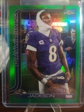 2025 Topps Chrome Lamar Jackson Image Variation Green /99 Refractor Ravens Lot