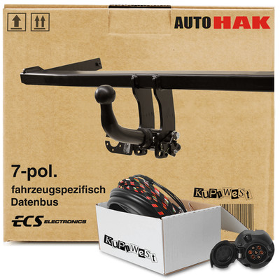 AHK abnehmbar für Audi A1 Typ 8X1 05.2010-09.2018 +ESatz 7poliger Kit AHZV 