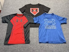 Under Armour Boys YXS Size 5-6 Shirt Lot 3 Athletic Performance Graphic Tees