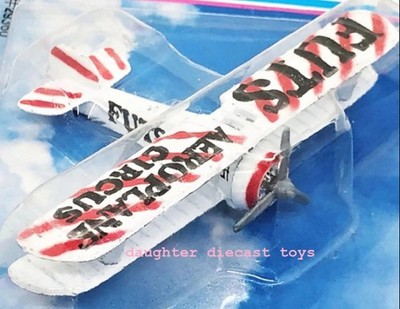 Vintage Circus Stunt Show BI PLANE-Diecast Metal Airplane Mint on Card-Zee Toy