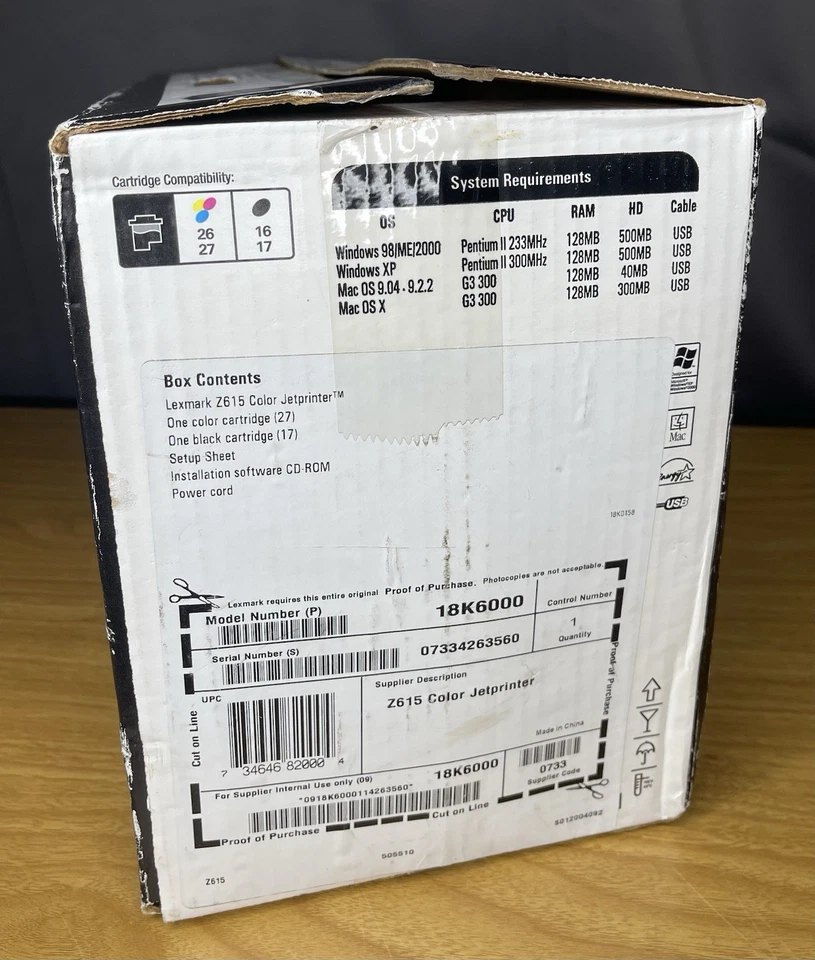 Lexmark Z615 thermal inkjet printer 4800x1200 dpi Model 18K6000 - NEW - Image 2 of 4