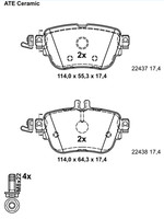 ATE BremsbeläGe Hinten (13.0470-2616.2) FüR Mercedes-Benz E-Klasse CLS |