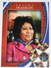 2009 Topps American Heritage Heroes Presidential Medal Freedom Aretha Franklin