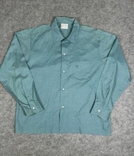 Vintage 60s Penneys Towncraft Penn Prest Men s L Blue Loop Camp Collar Shirt