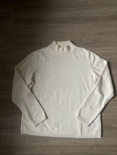 Charter Club 2-ply  100% Cashmere Womens Iff White Sweater Pullover Sz M /P