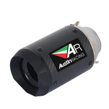 2" Universal Motorcycle Exhaust Muffler Pipe Tail Tips Carbon Fibre Slip-on 51mm