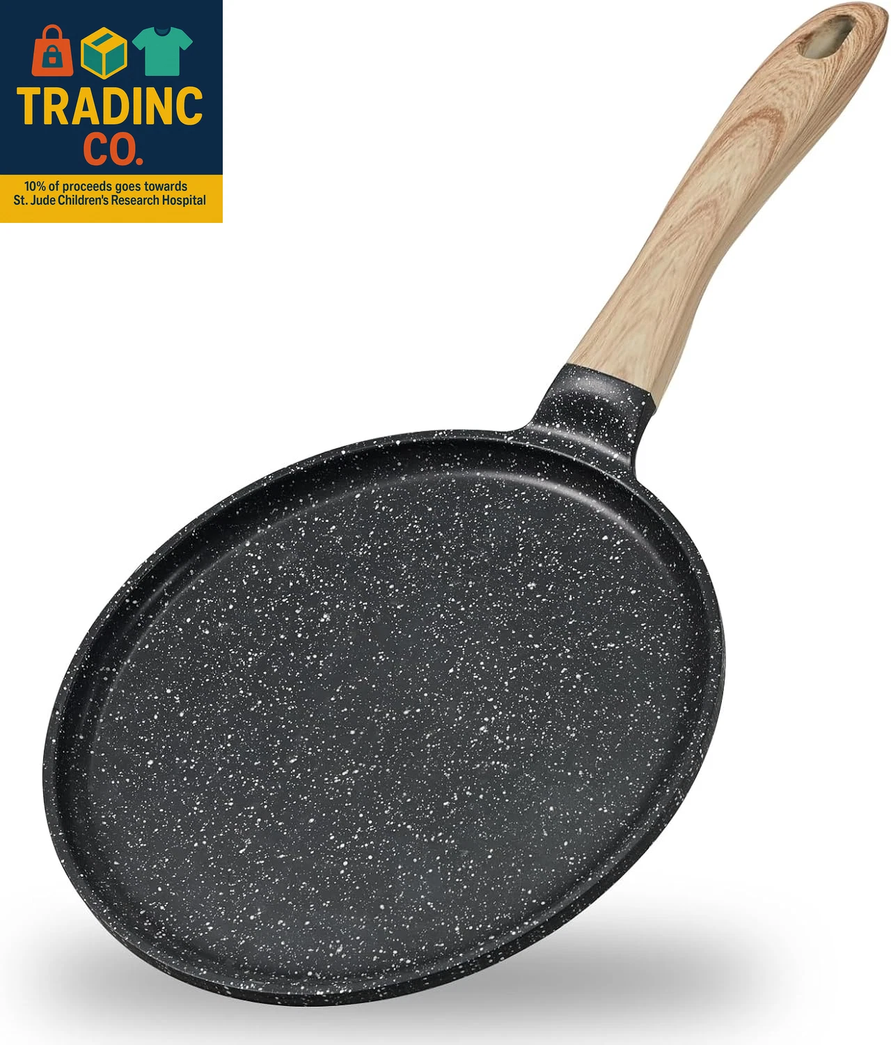 Crepe Pan Nonstick, 9.5 Inch Comales Para Tortillas Griddle Pan for Stove Top, G