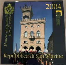 San Marino 2004 Coin Set / 9 coins /  8.88 euro  inc .925 Silver 5 Euro