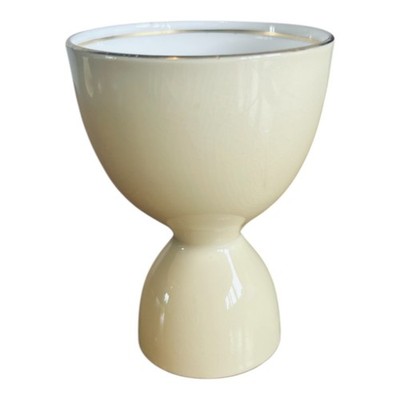 Vintage Crown Staffordshire Porzellan zweiseitiger Eierbecher beige Fine Bone China 9,5 cm