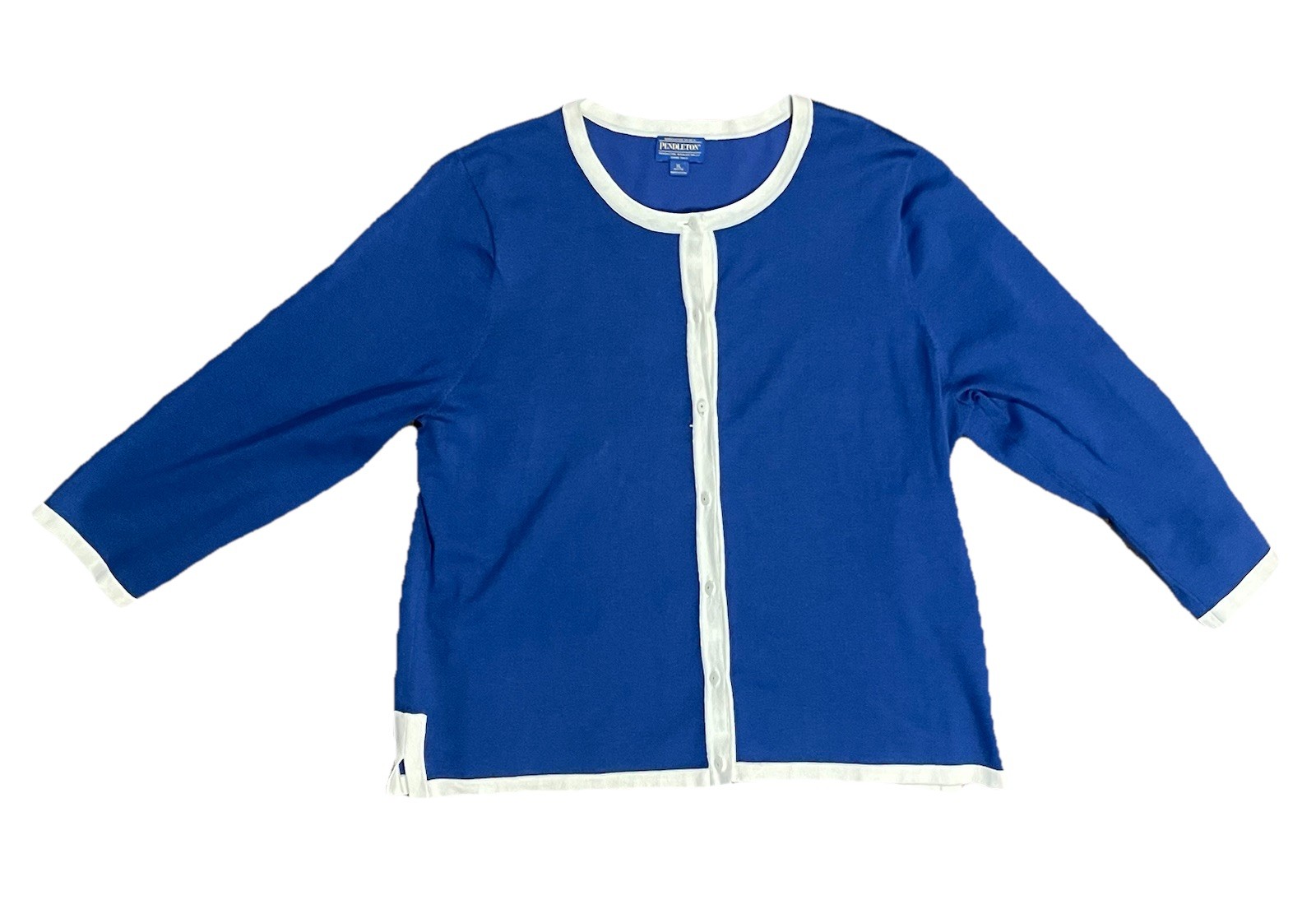 Pendleton Silk Blend Navy Classic Button Front Ca… - image 1