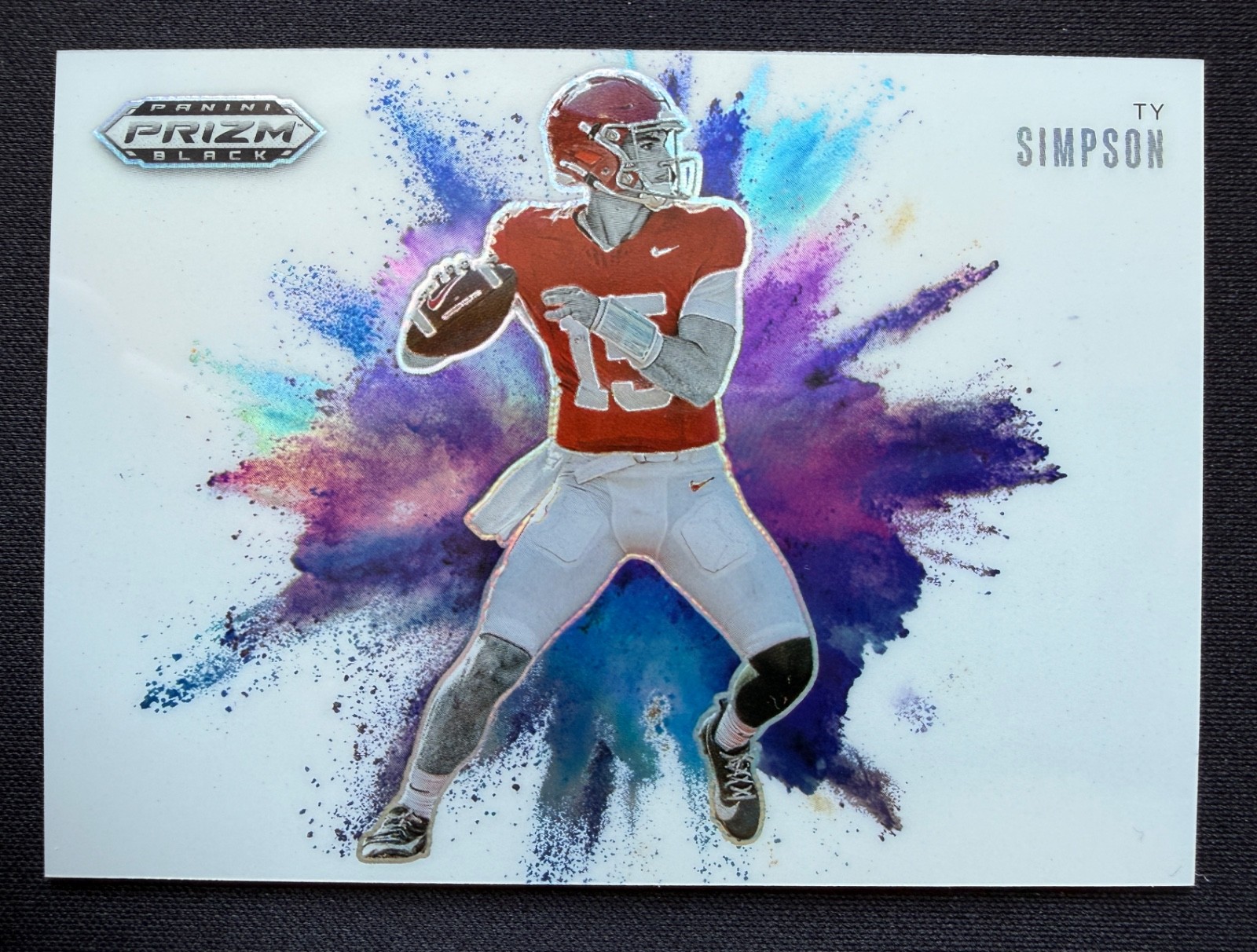 2025 Panini Prizm Black - Ty Simpson - COLOR BLAST - #1-2 QB IN 26 CLASS! CLEAN!