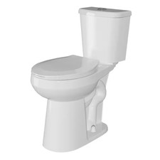 21 In. Extra Tall round Toilet 1.1/1.6 GPF Dual Flush 2-Piece White Toilet 12 In