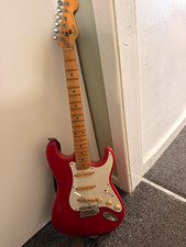 1989 Fender Stratocaster Solid Body Red Electric Guitar Maple Neck/Fretboard RH