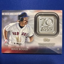 2021 Update Topps 70th Anniversary Manufactured Logo Wade Boggs Patch HOF