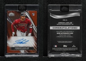 2024 Topps Chrome Black Orange Refractor /25 Jordan Lawlar Rookie Auto RC