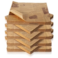 500 Pcs 12 x 12 Inch Deli Wax Paper Sheets Grease Resistant Tray Basket Liner...