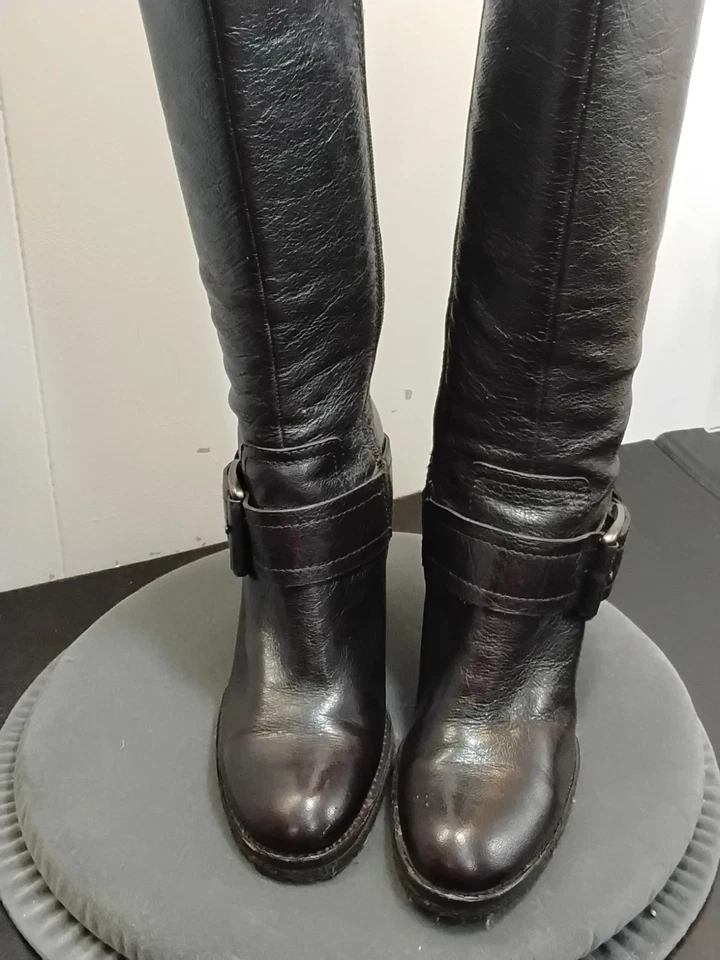 BOTAS HASTA LA RODILLA “APEPAZZA” BANJO CUERO NEGRO – 9 1/2 Foto 4 de 4