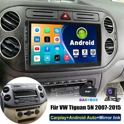 DAB+ Android 15 Autoradio Navi Carplay WiFi für VW Tiguan 5N Golf Plus BT Kamera