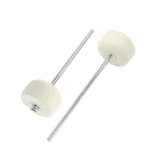 Waziaqoc 2 Pcs Classic Felt Beater, 180mm White Felt Bass Drum Beater, Kick D...