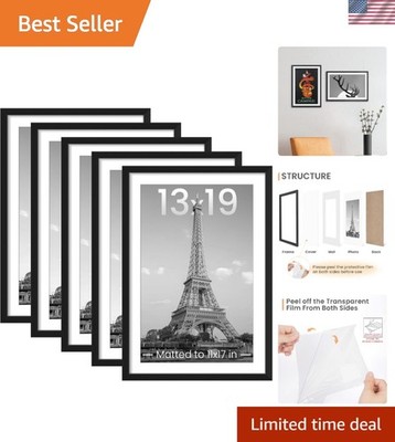 Set of 5 Black 13x19 Collage Picture Frames, Classic Style, Wall Mount, Plast...