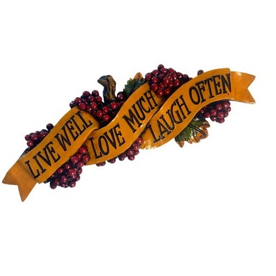 Vintage Design Toscano ''Live-Love-Laugh'' Wall Plaque Decor: 70s Farmhouse