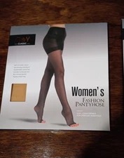 G&Y Classic Women's Fashion Pantyhose 2prs NUDE Toeless CHOOSE SIZE Control Top