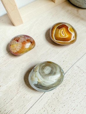 Polierter Achat Kieselstein Set Natur Kristall Palmensteine Mineral Dekor