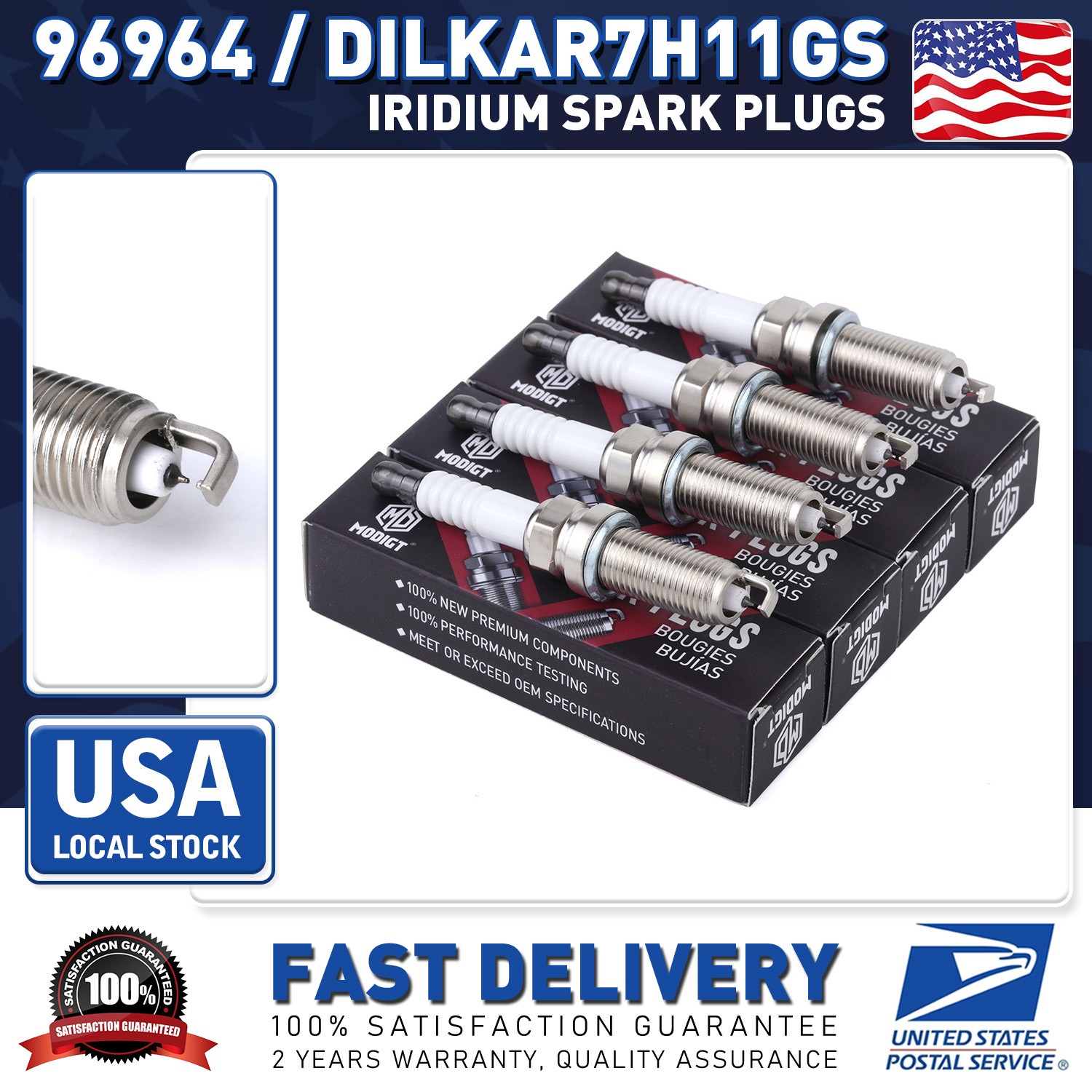 For NGK 96964 8 PCS Iridium Spark Plugs DILKAR7G11GS OE Replacement High Quality