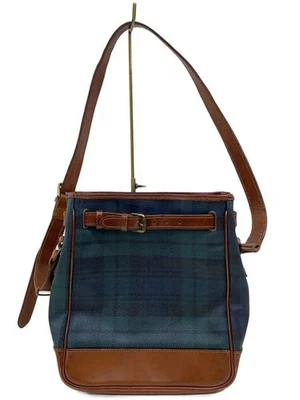 Sac à bandoulière POLO RALPH LAUREN vert montre noire cuir PVC sac à main femme - Photo 1/4