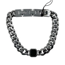 JOOP! Herren Armband Silber – Edelstahl Panzer 18,5–21,5cm Linienstein Signé