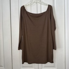 Fashion Nova Cocoa Long Sleeve off shoulder body con dress 3X new