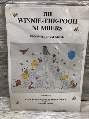 New Sealed Winnie the Pooh Numbers Counted Cross Stitch Kit Debbie Minton Design