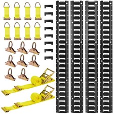 E-Track Tie-Down Rail Kit, 4 Pack 7.7 ft E Track Rails, 26 Pcs Includes 2 Ratche