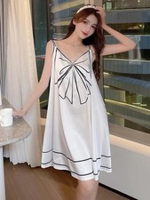 150kg Large Size Loose Nightgown Ice Silk Cool Pajamas Women's Summer Thin Loung