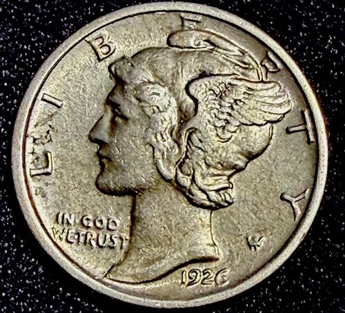 1926-D Mercury Dime  10C Denver Mint uncirculated details strong full hair curl