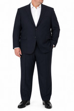 SUITSUPPLY Havana FL Men Suit UK52S W45 Navy Wool Single Breasted 2in1